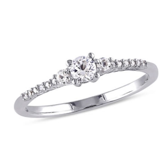 Zales Jewelry - Zales White Sapphire Diamond Promise Ring